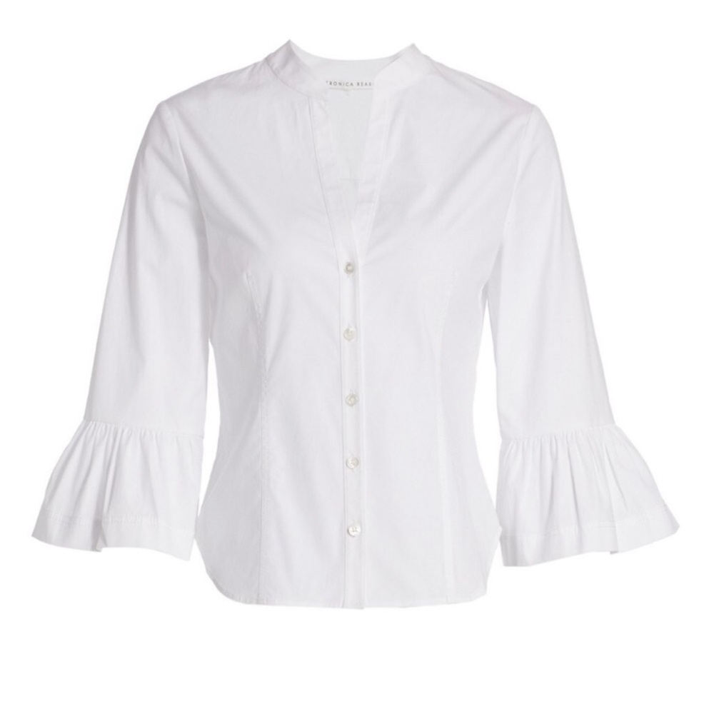 VERONICA BEARD Bab Flared-Cuff Button Down Shirt Blouse Size 00
